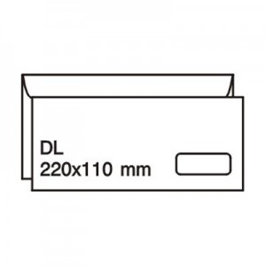 ПОЩЕНСКИ ПЛИК DL 110X220 СЗЛ/Л С ДЯСНО ПРОЗОРЧЕ 100 БРОЯ.