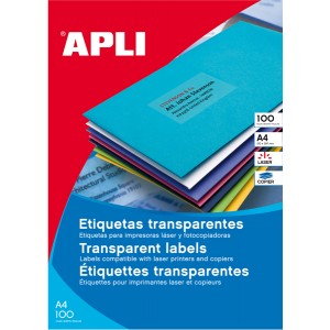 ЕТИКЕТИ ПОЛИЕСТЕРНИ APLI 210/297 ПРОЗРАЧНИ