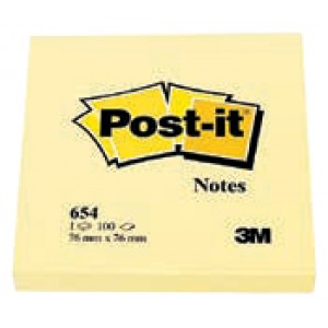 ЛИСТЧЕТА СЗЛ 3М POST-IT 76X76 ЖЛТ 654.