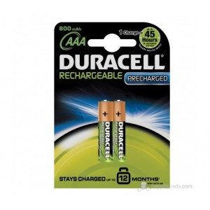 Батерия Duracell акумулаторна LR03 ААА 800MA 2бр. в блистер